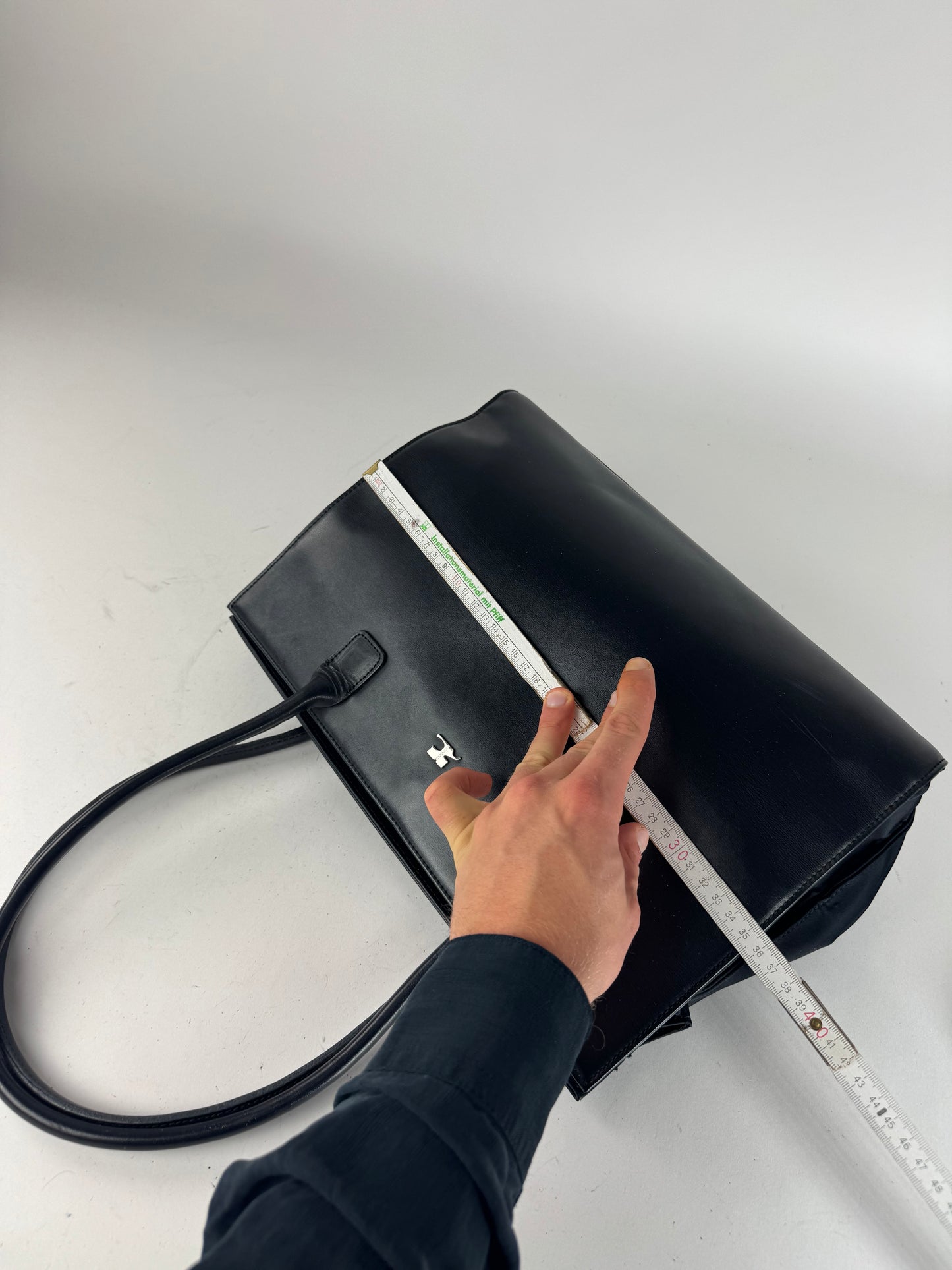 Vintage Courreges Leather Handbag Black