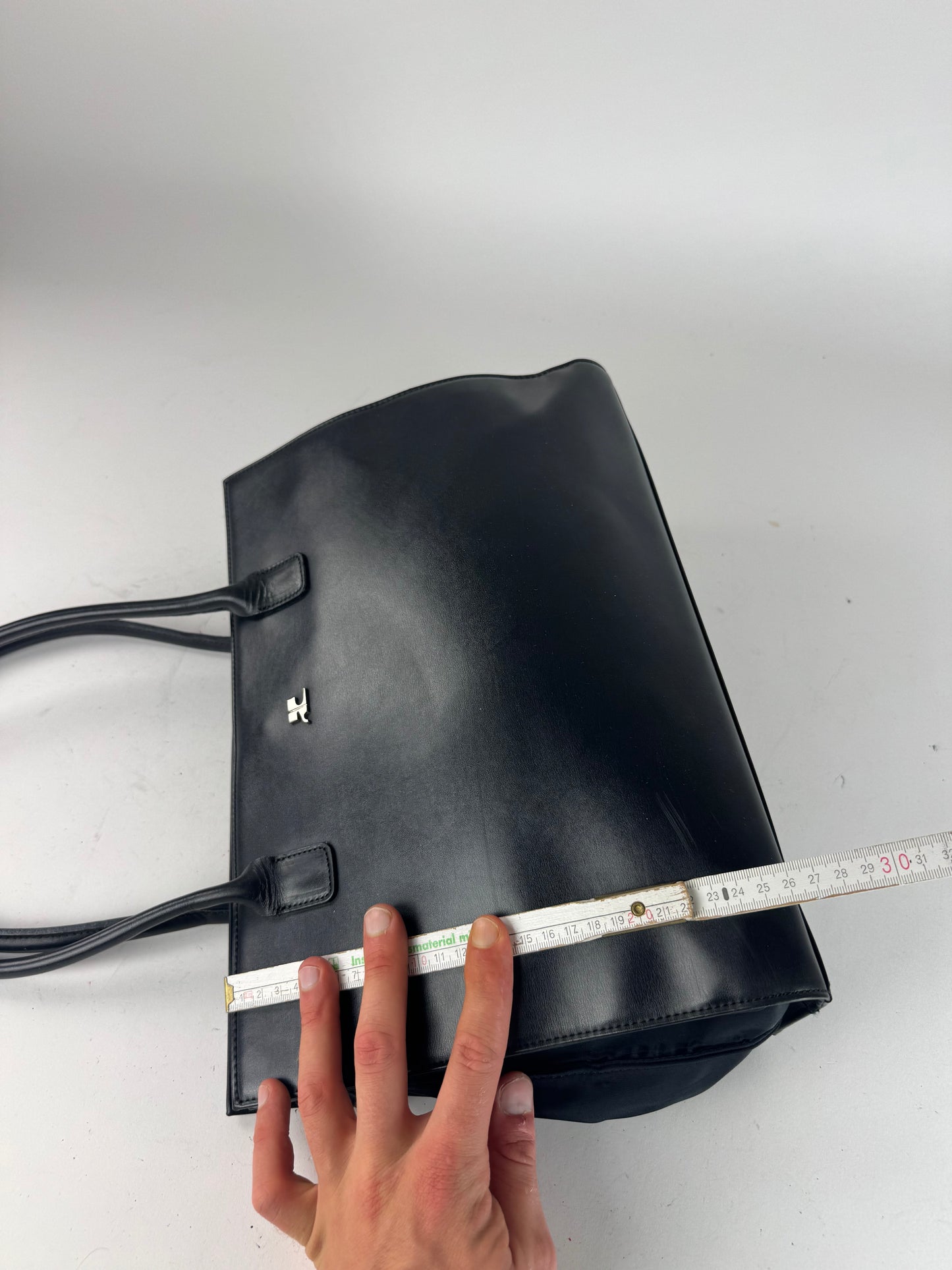 Vintage Courreges Leather Handbag Black