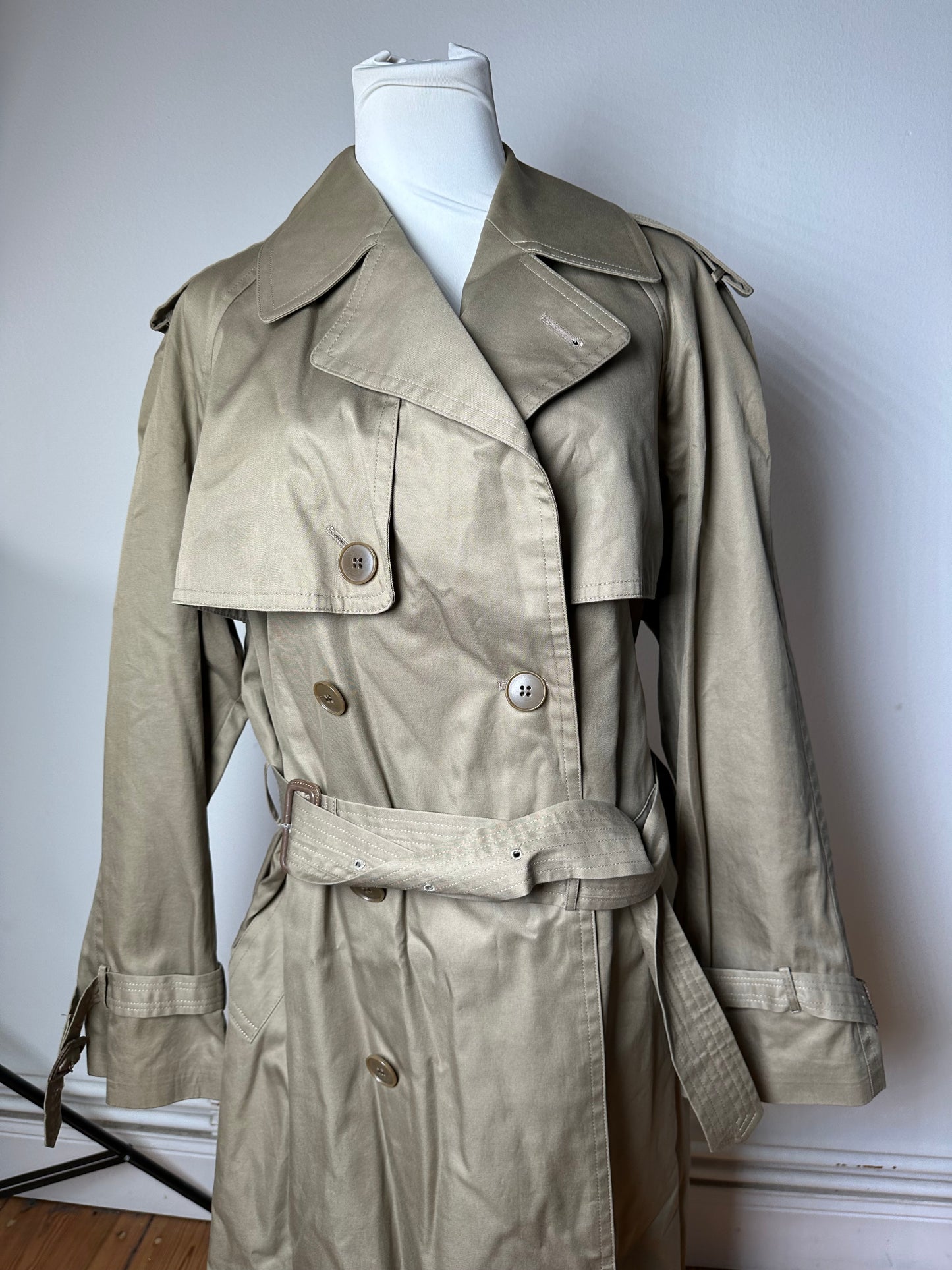 Vintage Yves Saint Laurent Trench Coat Sage Green M/L