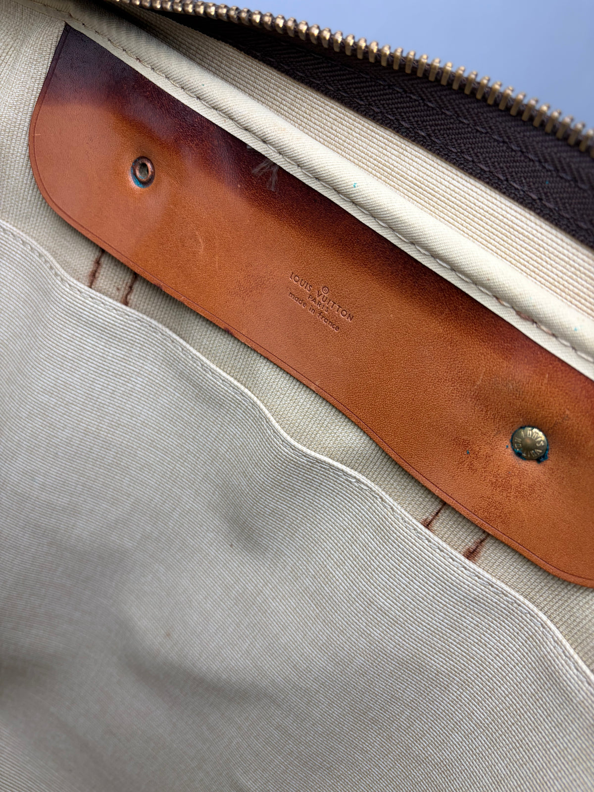 Vintage Louis Vuitton Monogram Canvas Weekender Bag c. 1987 Brown
