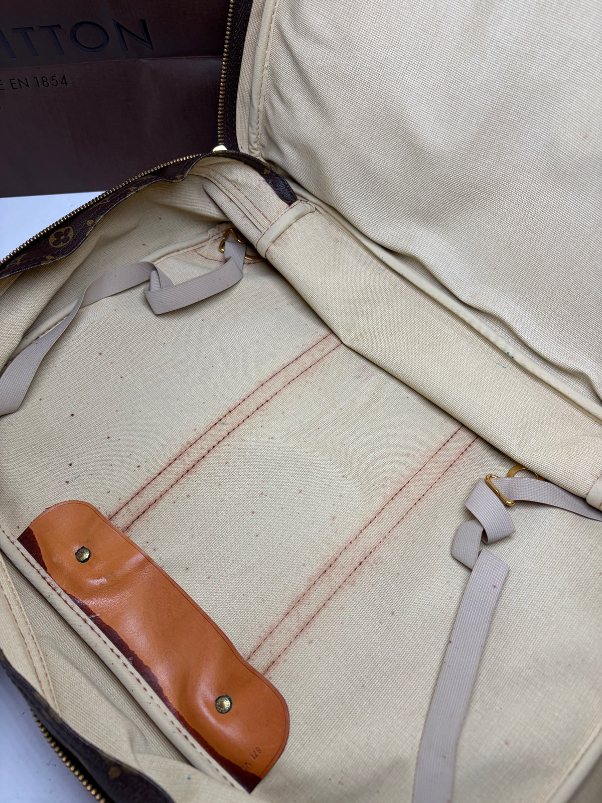 Vintage Louis Vuitton Monogram Canvas Weekender Bag c. 1987 Brown