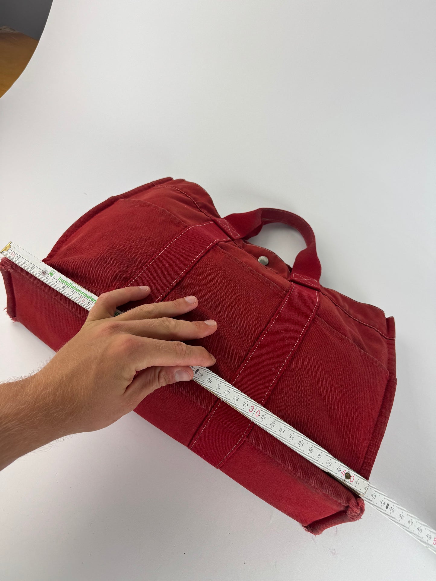 Vintage Hermes Canvas shopper red