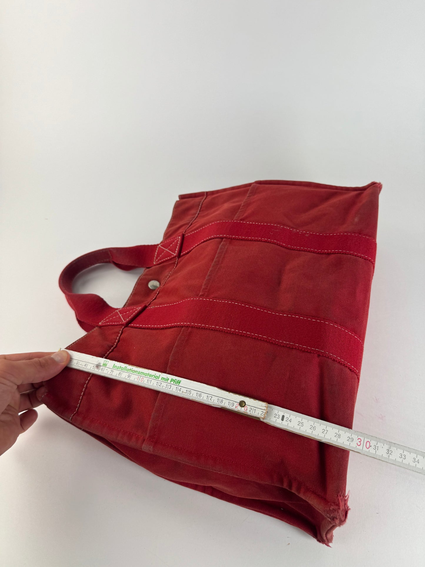Vintage Hermes Canvas shopper red