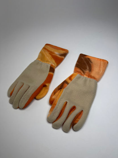 Vintage Courreges Paris Wool Gloves Grey Orange M