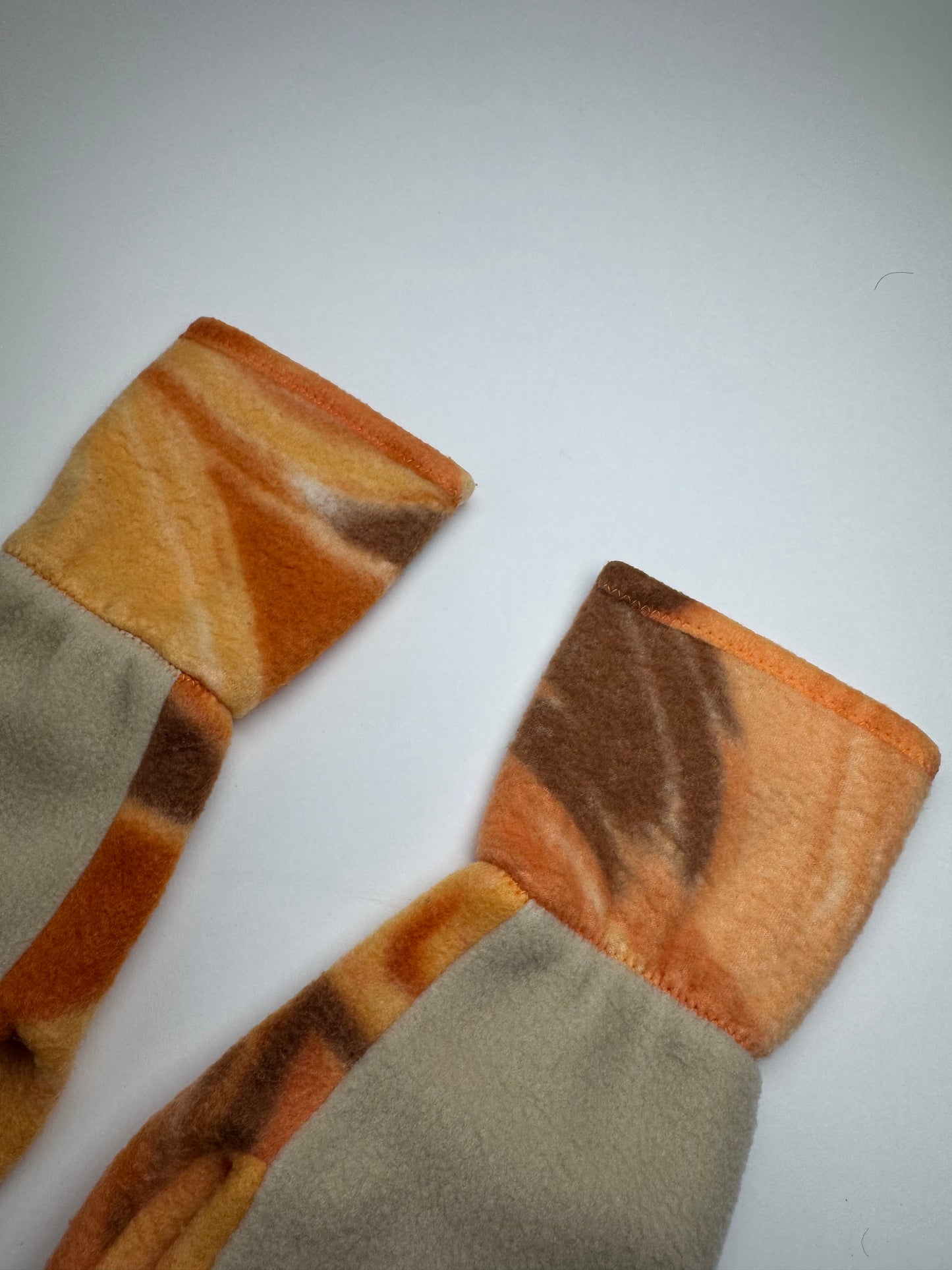 Vintage Courreges Paris Wool Gloves Grey Orange M