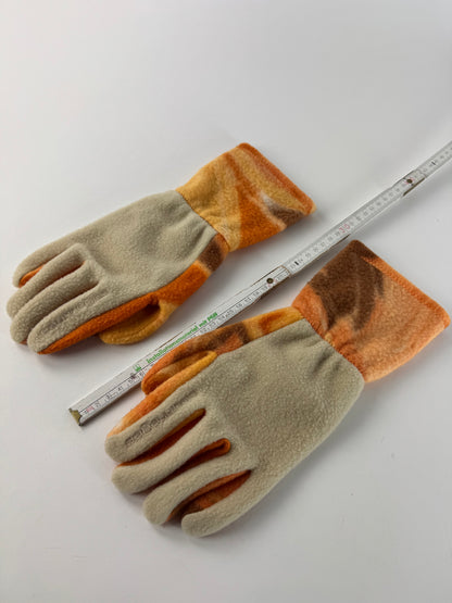 Vintage Courreges Paris Wool Gloves Grey Orange M