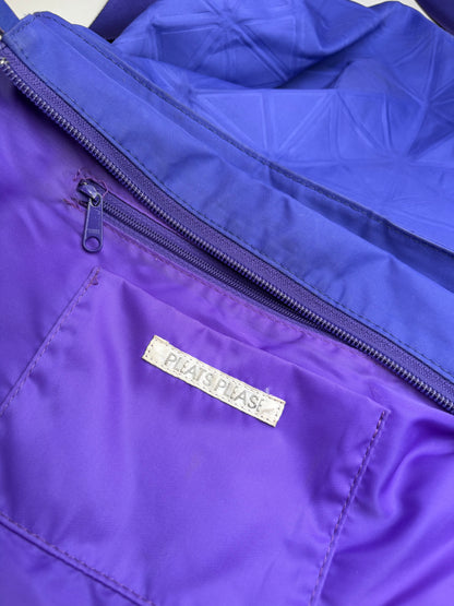 Vintage Issey Miyake Structured Shoulder Bag Purple Silver