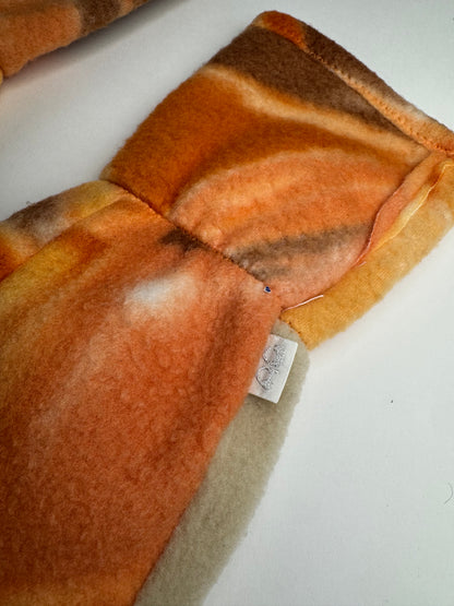 Vintage Courreges Paris Wool Gloves Grey Orange M