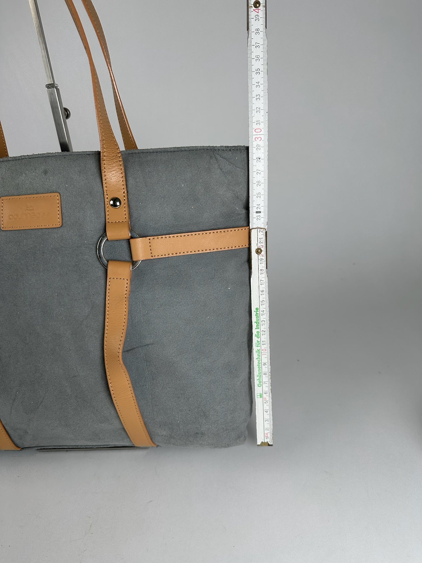 Vintage Courreges Suede Shopper gray