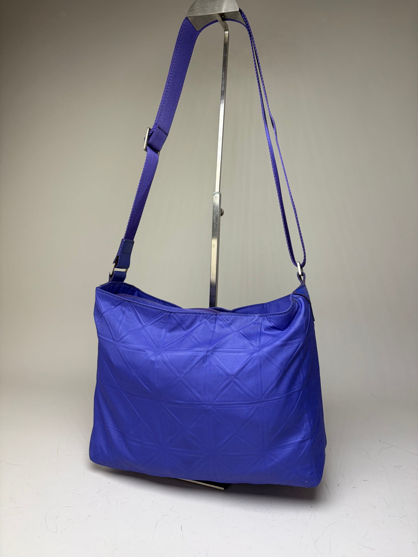 Vintage Issey Miyake Structured Shoulder Bag Purple Silver