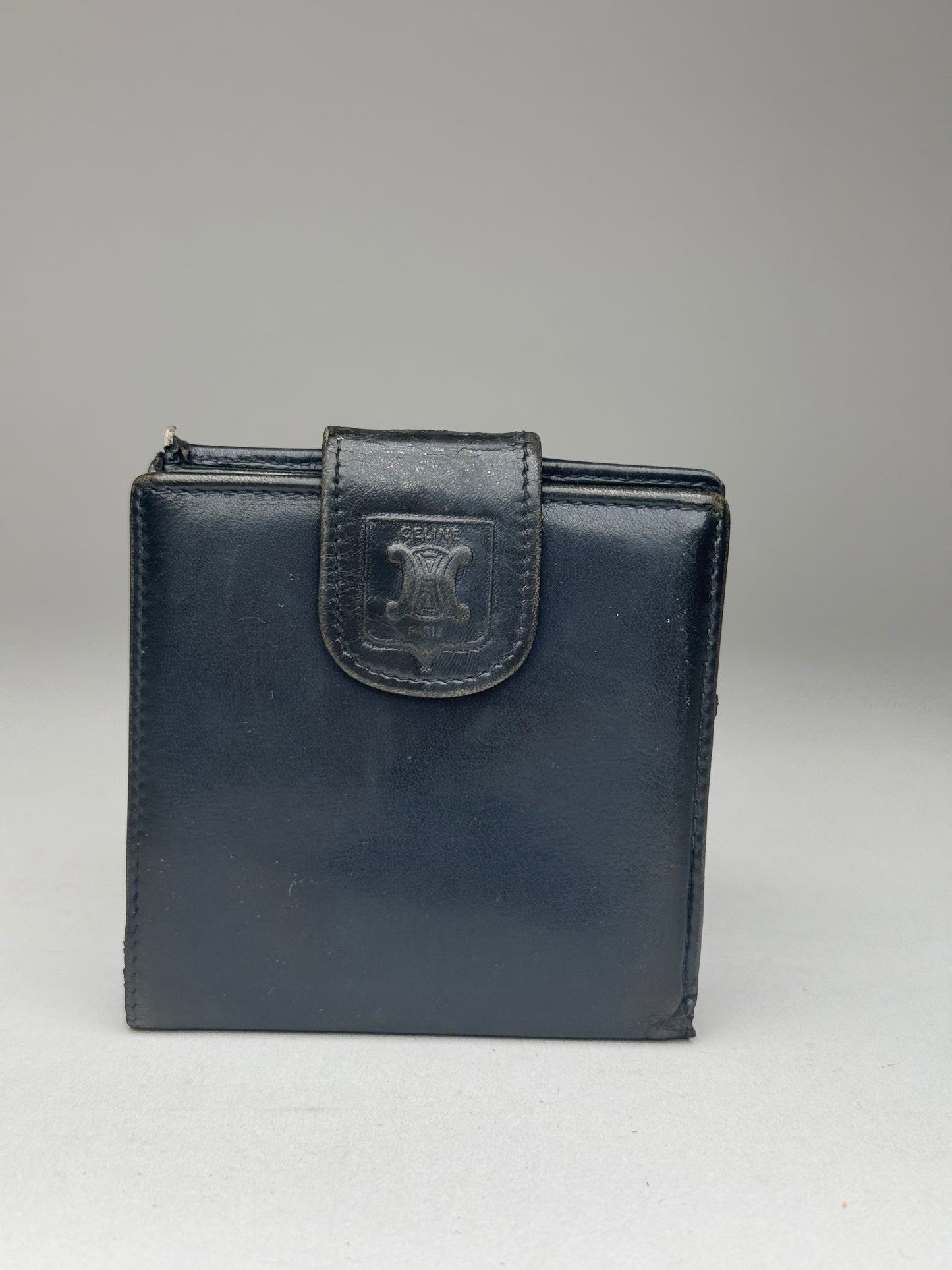 Vintage Celine Paris leather Wallet navy