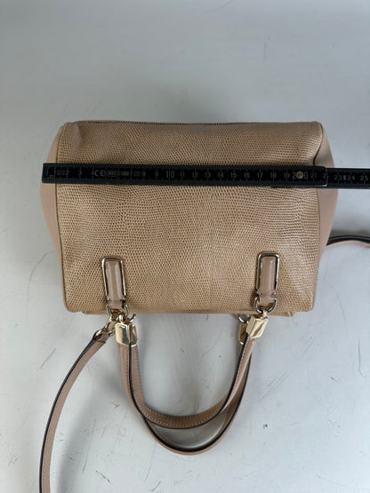 Vintage Coach Textured Leather Handbag Light Beige Gold