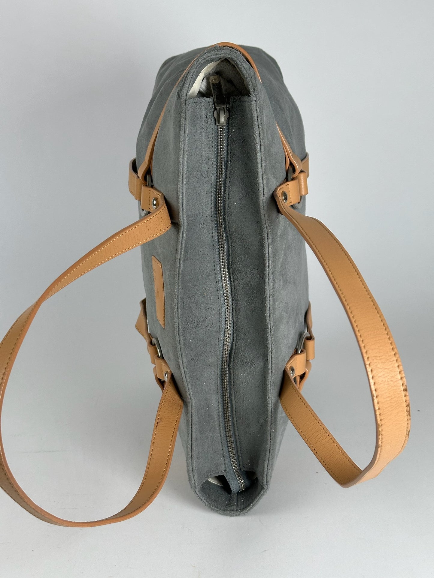 Vintage Courreges Suede Shopper gray