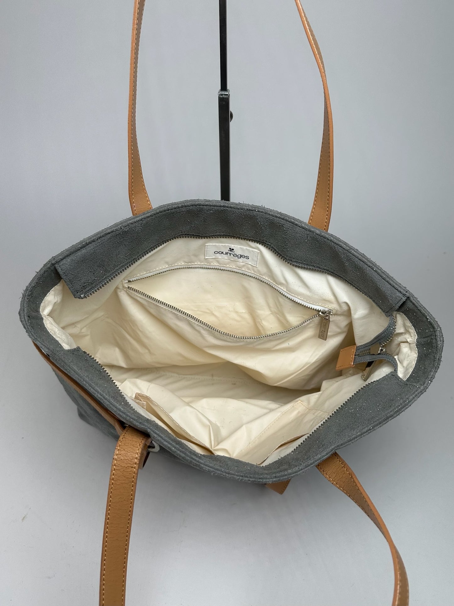 Vintage Courreges Suede Shopper gray