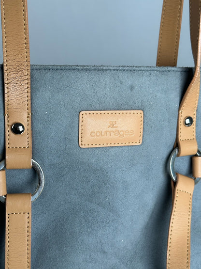 Vintage Courreges Suede Shopper gray