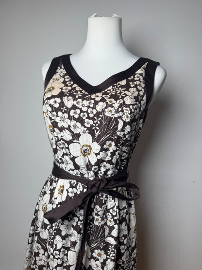 Vintage Burberry Floral Dresd Black White