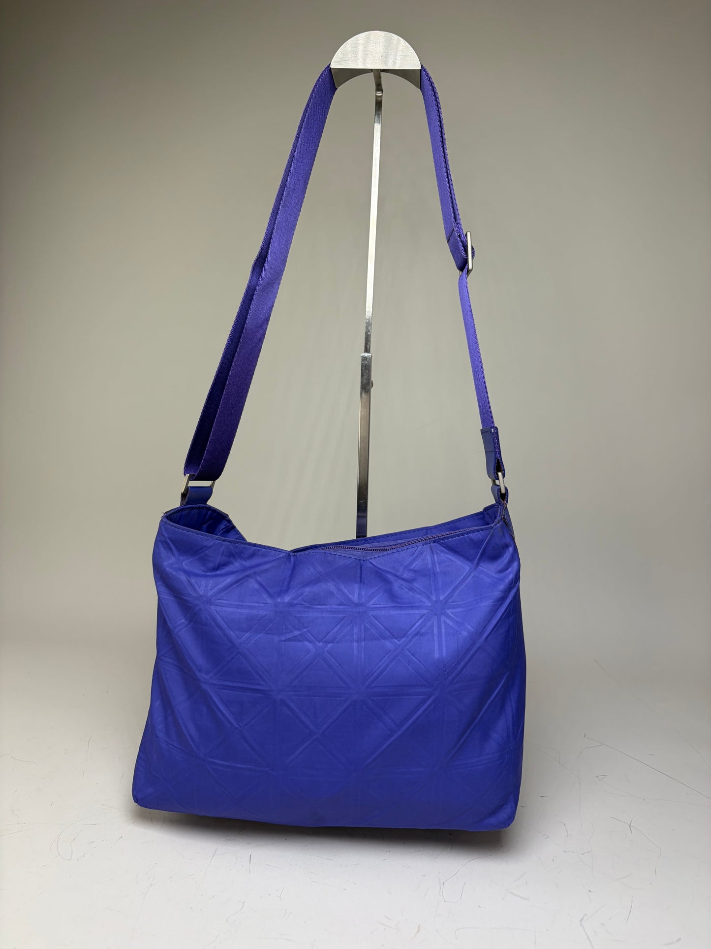 Vintage Issey Miyake Structured Shoulder Bag Purple Silver