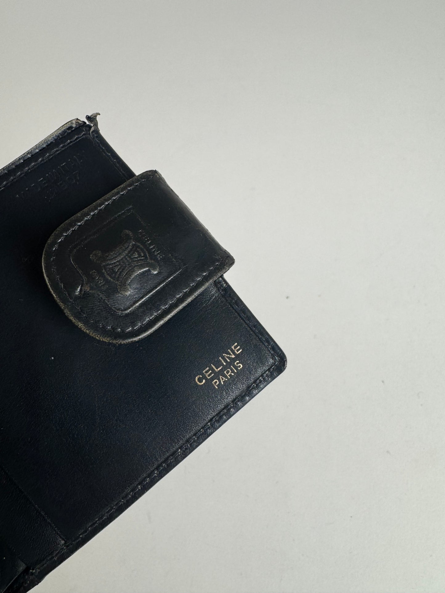 Vintage Celine Paris leather Wallet navy