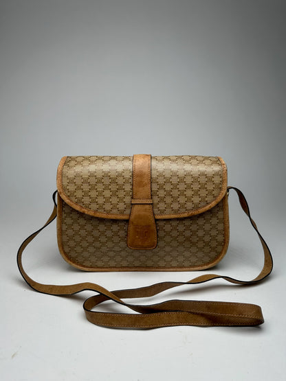 Vintage Celine Paris Monogram Leather Bag Triomphe brown