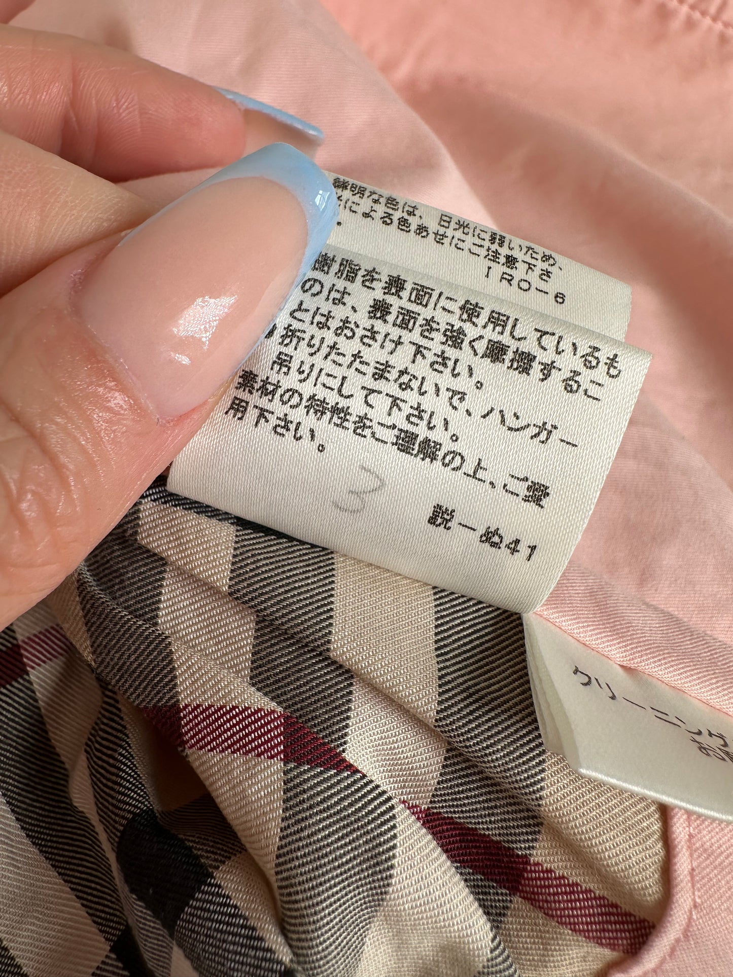 Vintage Burberry Cotton Coat Light Pink M