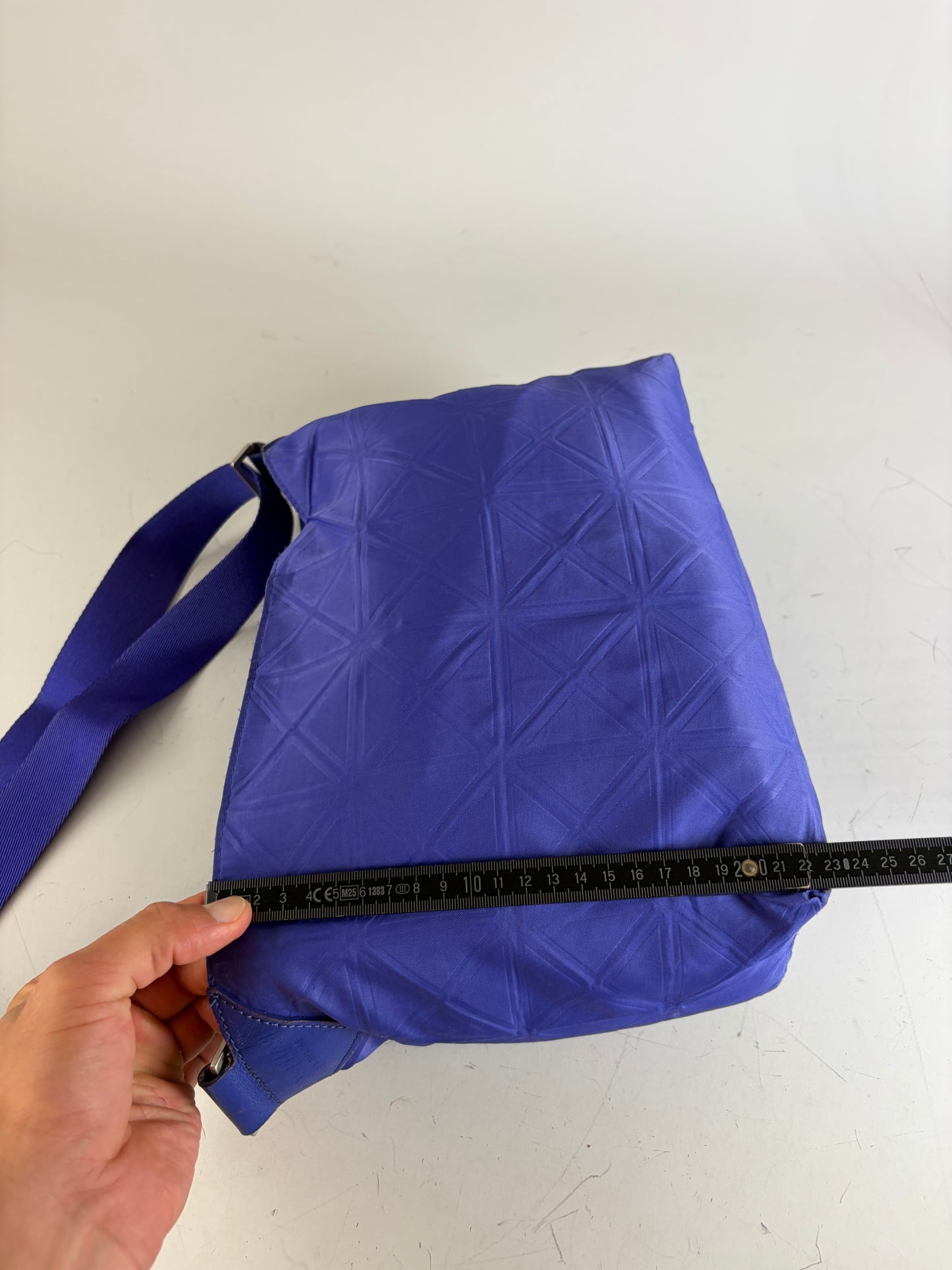 Vintage Issey Miyake Structured Shoulder Bag Purple Silver