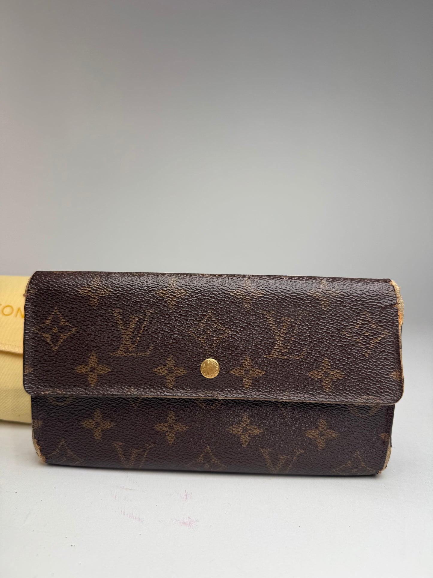 Vintage Louis Vuitton leather monogram wallet brown