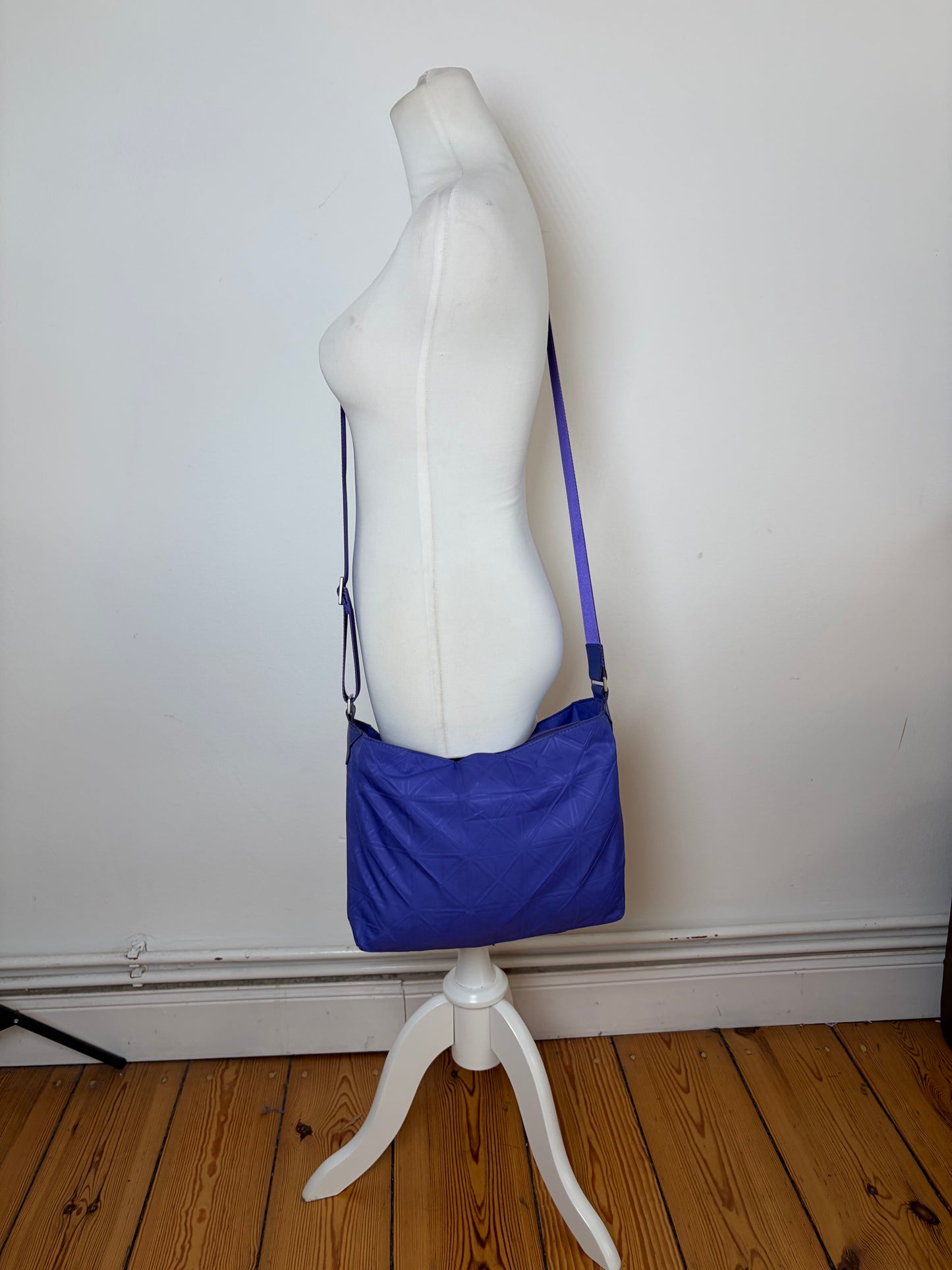Vintage Issey Miyake Structured Shoulder Bag Purple Silver