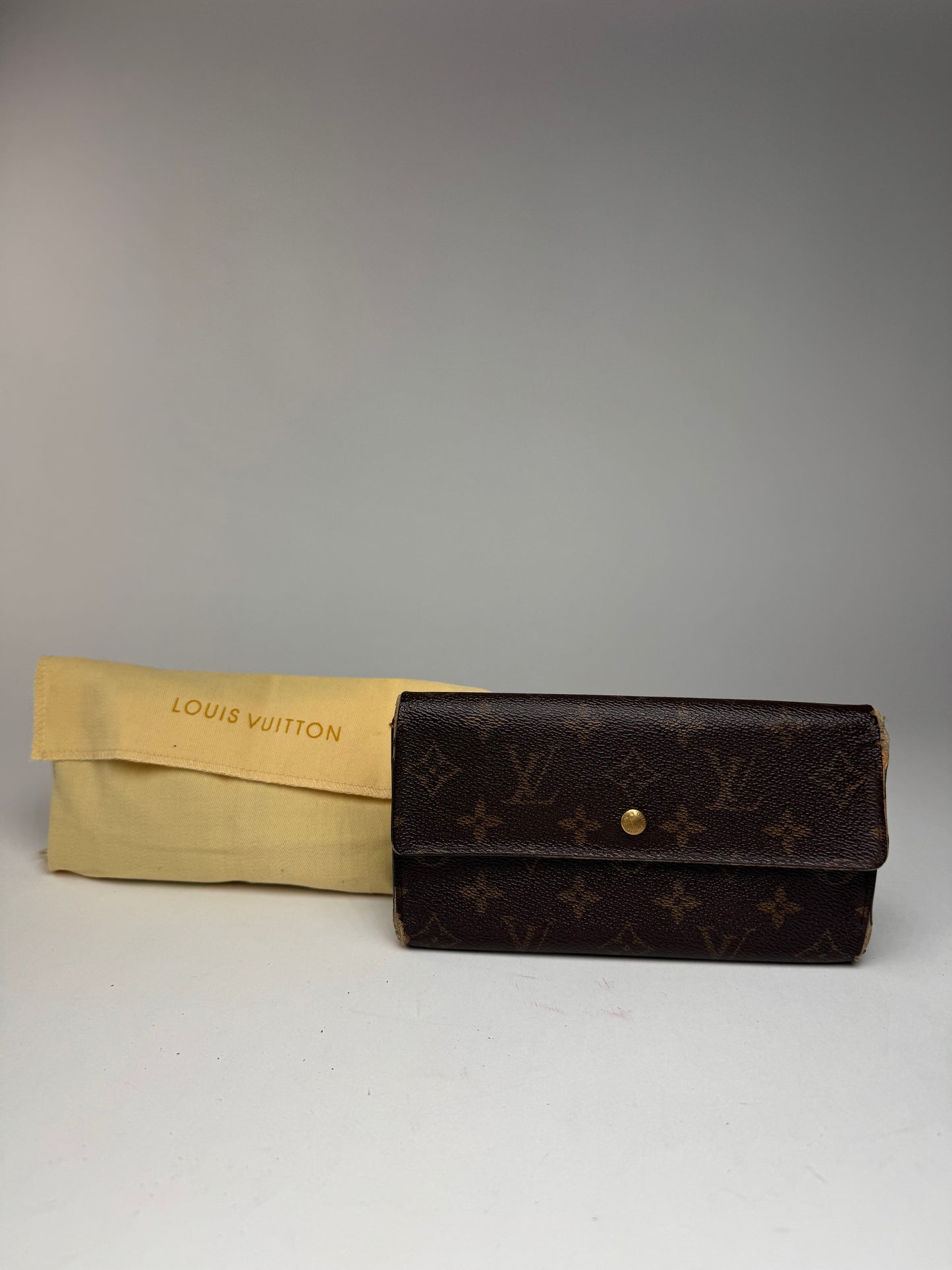 Vintage Louis Vuitton leather monogram wallet brown