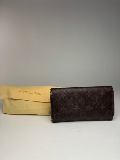 Vintage Louis Vuitton leather monogram wallet brown