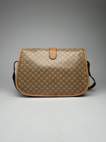 Vintage Celine Paris Monogram Leather Bag Triomphe brown
