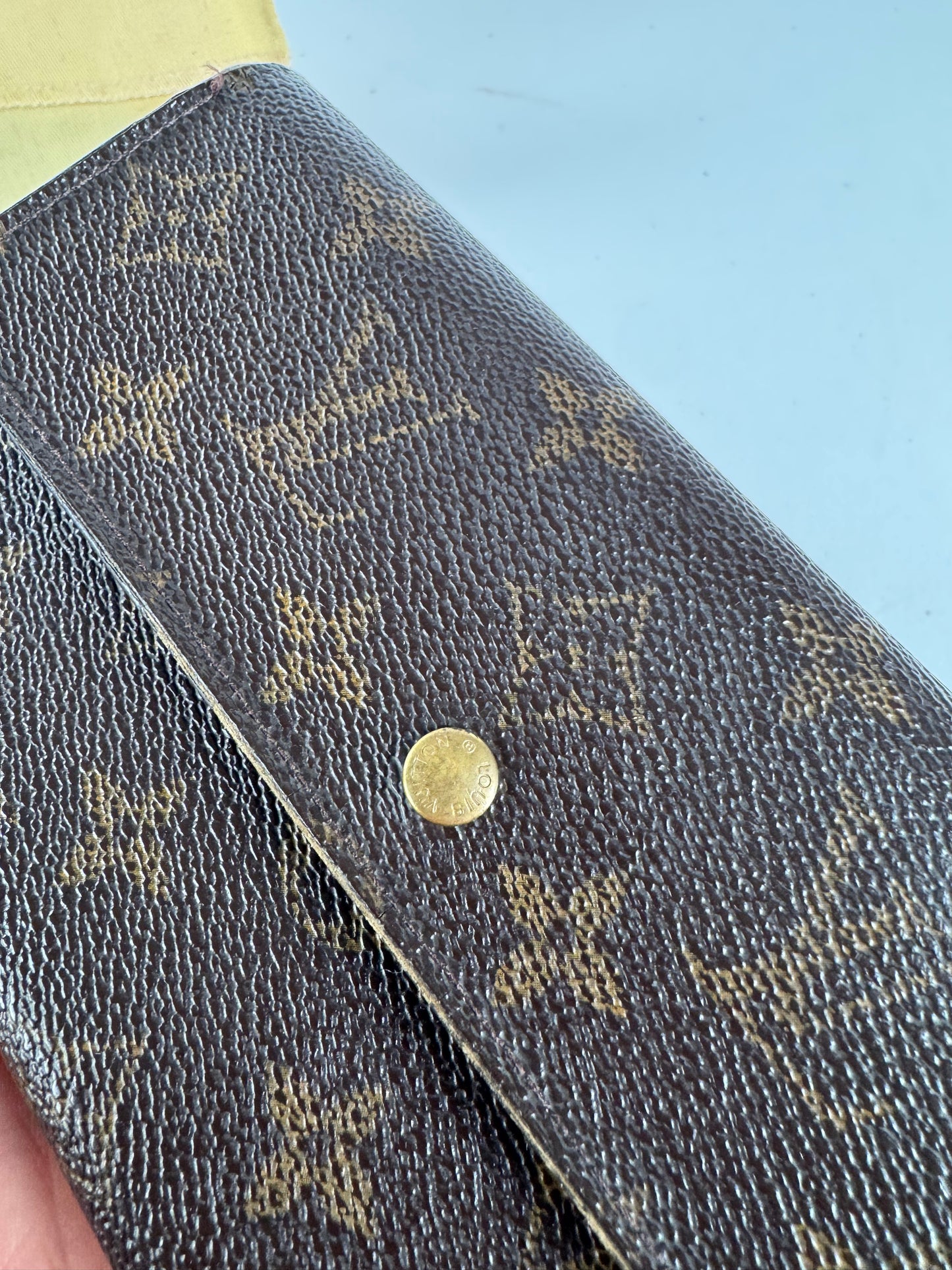 Vintage Louis Vuitton leather monogram wallet brown