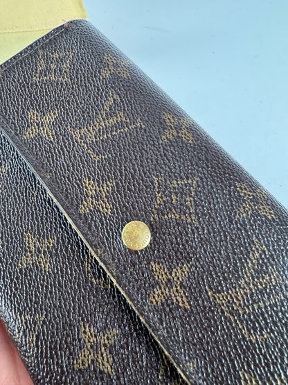 Vintage Louis Vuitton leather monogram wallet brown