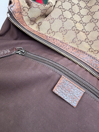 Vintage Gucci GG Supreme Shoulder Bag Beige Brown