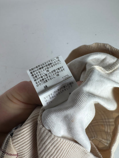 Vintage Burberry Nova Check Short-Sleeve Sweater beige M