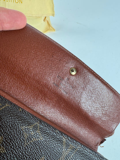 Vintage Louis Vuitton leather monogram wallet brown
