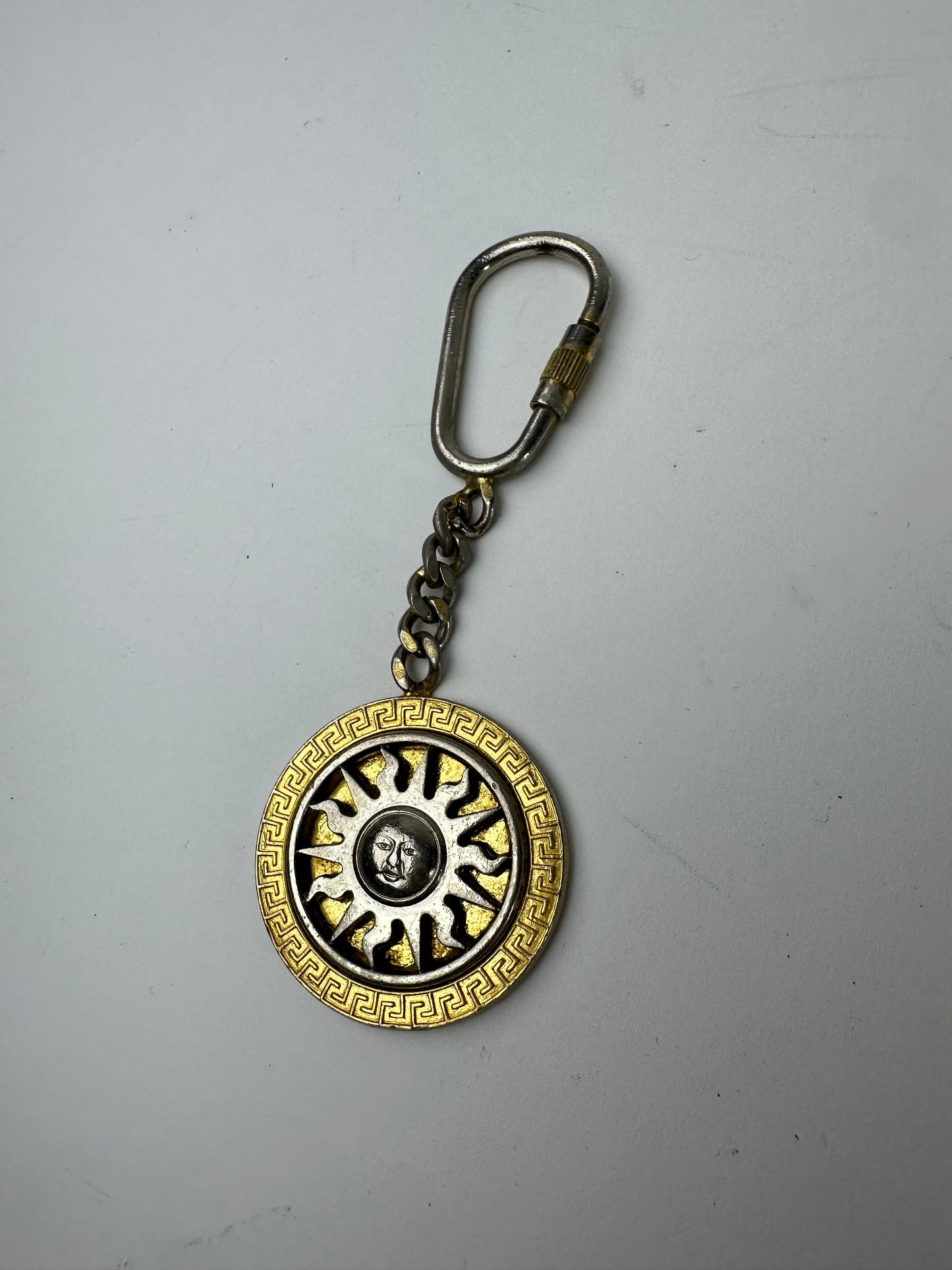 Vintage Gianni Versace Sun Emblossed Gold Plated Pendant