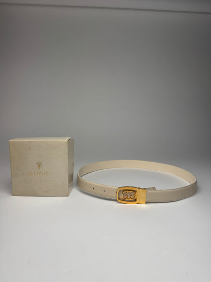 Vintage Gucci Leather belt white
