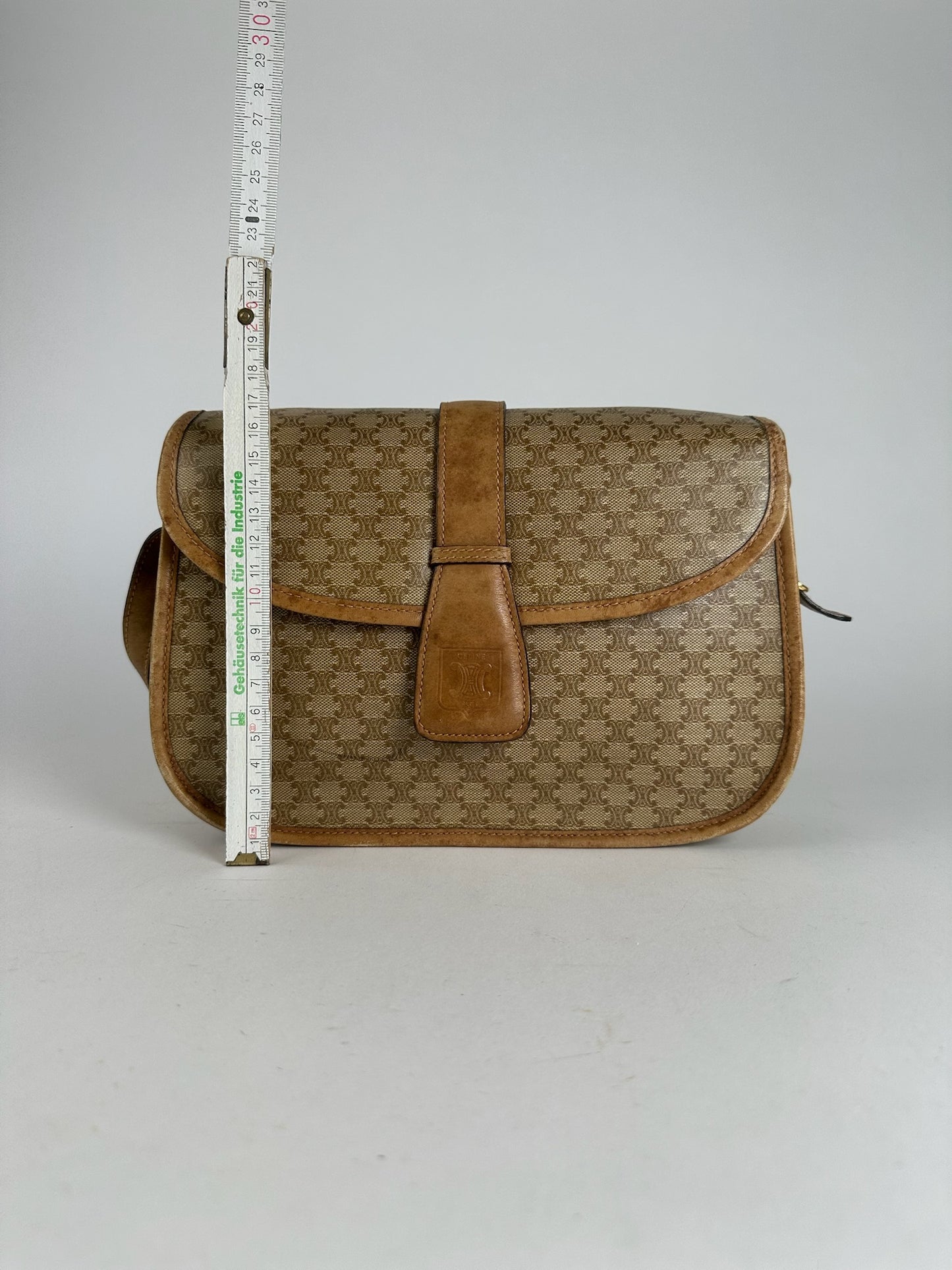 Vintage Celine Paris Monogram Leather Bag Triomphe brown