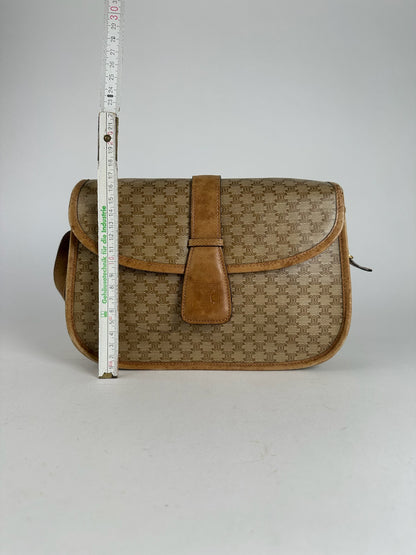 Vintage Celine Paris Monogram Leather Bag Triomphe brown