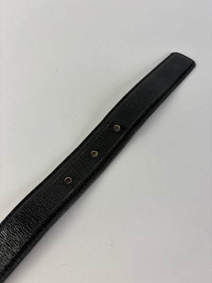 Vintage Givenchy 4G Logo Leather Belt Late 1980s Black Gold