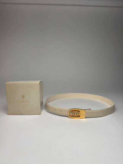 Vintage Gucci Leather belt white
