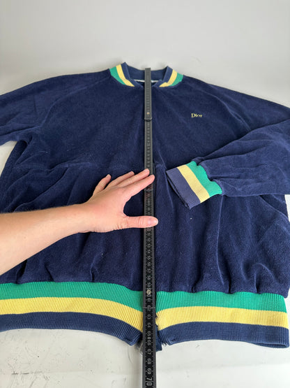 Vintage Dior Men's Cotton Velour Jacket Navy Yellow Green L