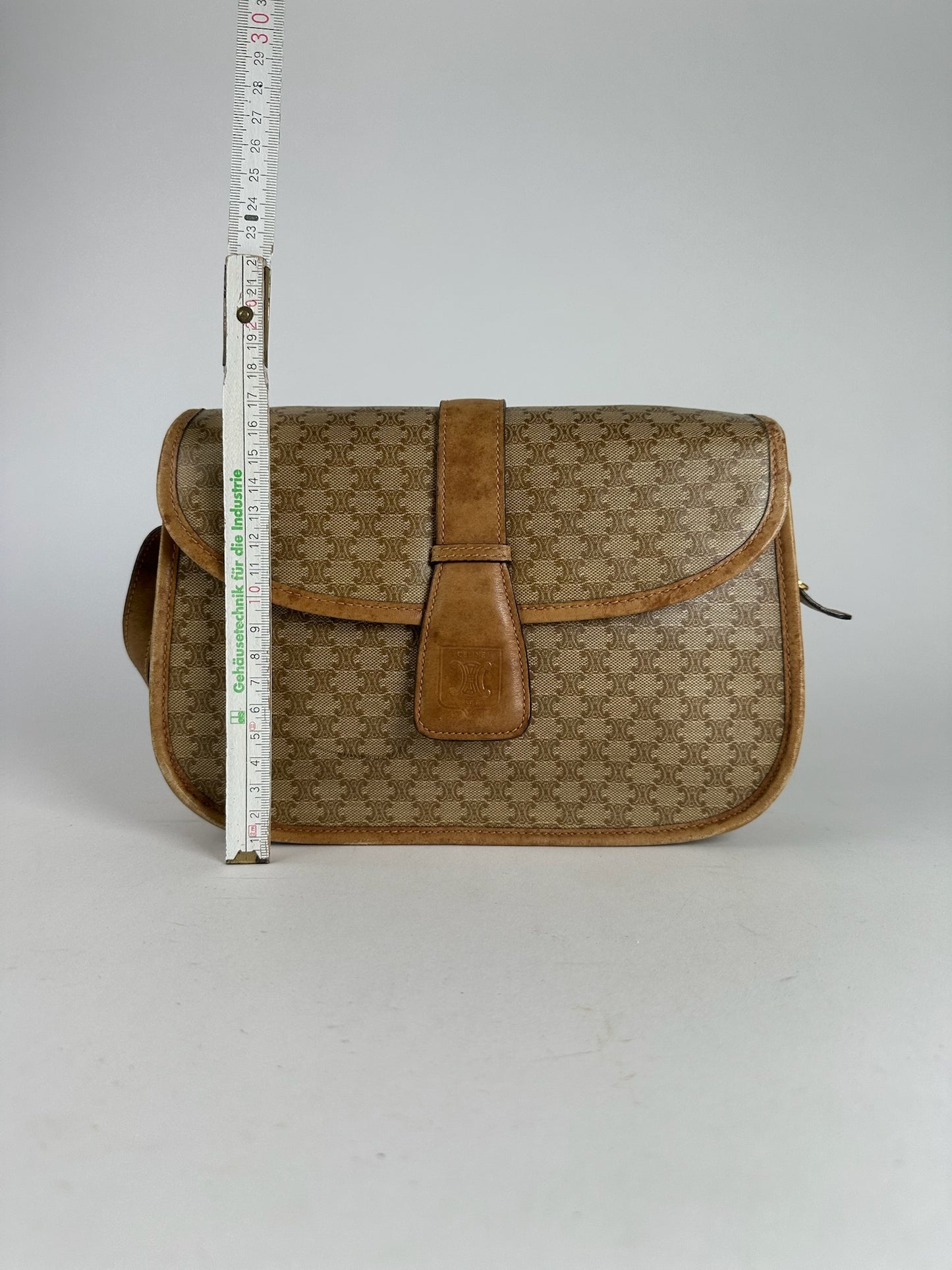 Vintage Celine Paris Monogram Leather Bag Triomphe brown