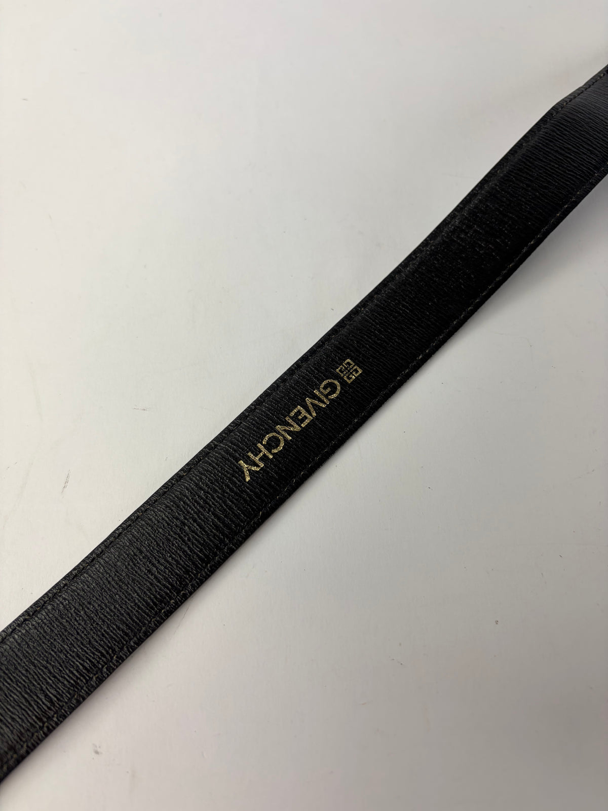 Vintage Givenchy 4G Logo Leather Belt Late 1980s Black Gold