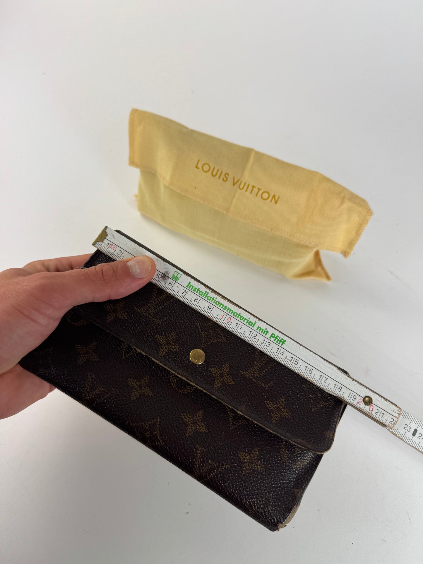 Vintage Louis Vuitton leather monogram wallet brown