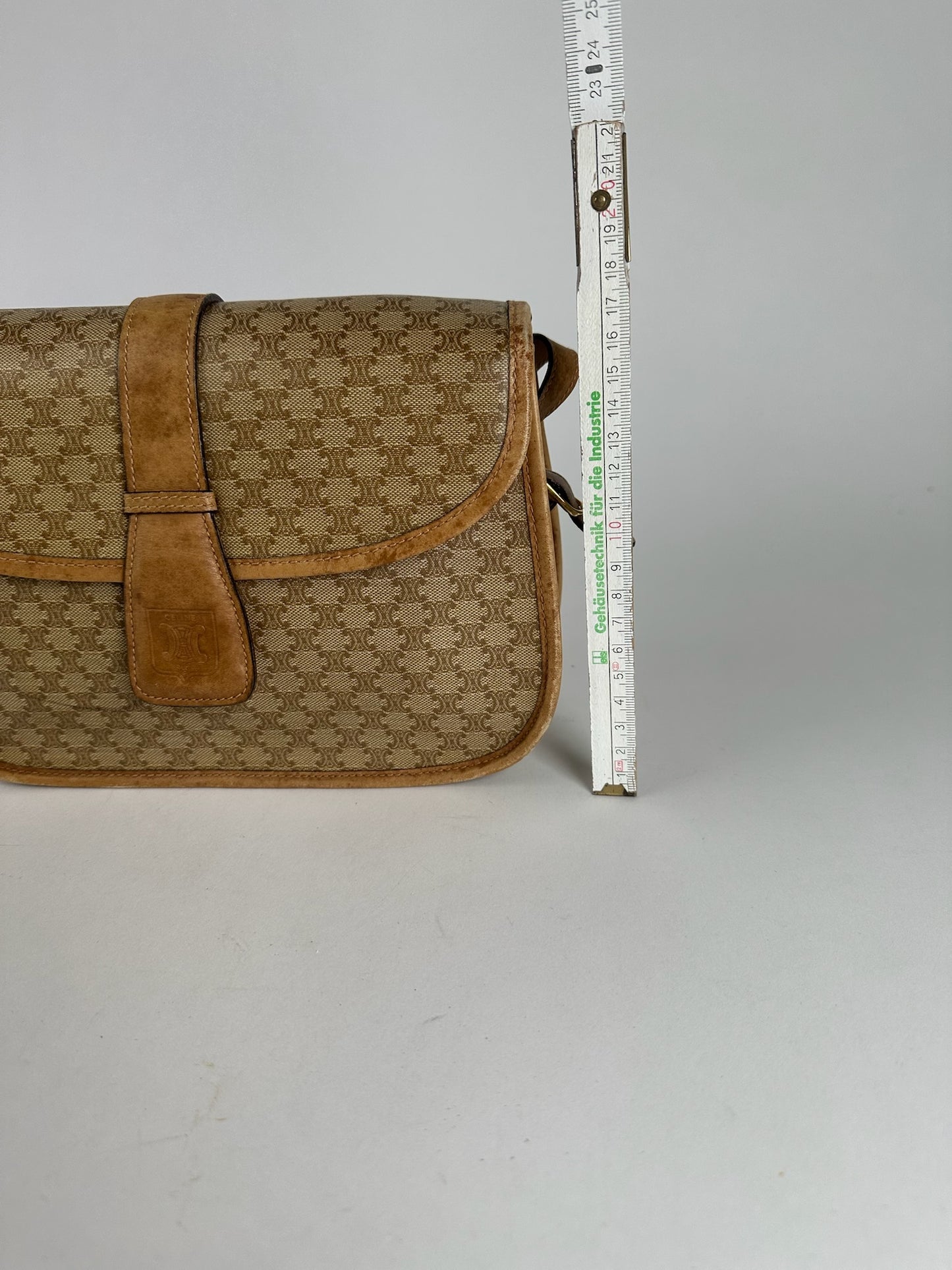 Vintage Celine Paris Monogram Leather Bag Triomphe brown
