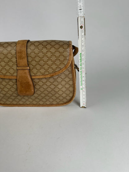 Vintage Celine Paris Monogram Leather Bag Triomphe brown