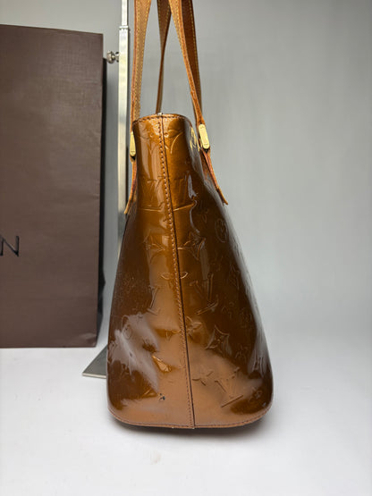 Vintage Louis Vuitton Monogram Vernis Patent Tote Late 1990s Dark Brown