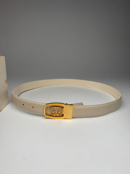 Vintage Gucci Leather belt white