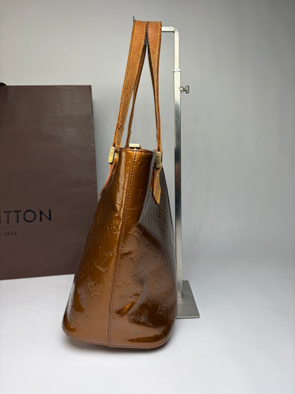 Vintage Louis Vuitton Monogram Vernis Patent Tote Late 1990s Dark Brown